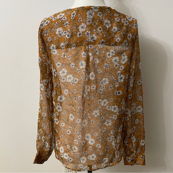 heartloom flora print sheer blouse top - Picture 2 of 6